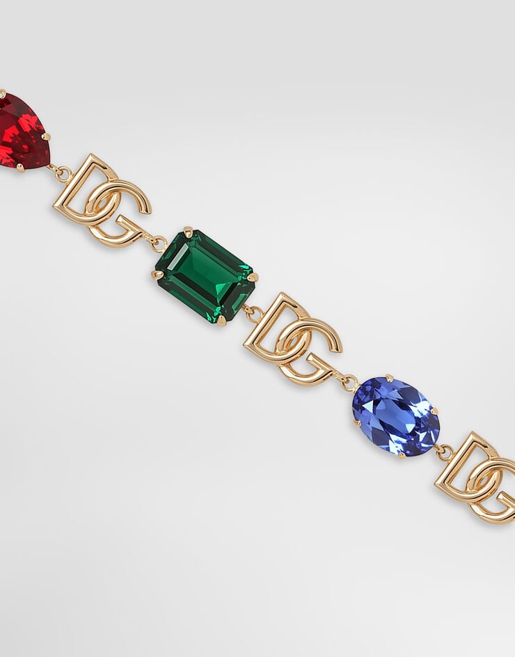 Dolce&Gabbana سوار بشعار DG وأحجار راين متعددة الألوان Dolce&Gabbana سوار بشعار DG وأحجار راين متعددة الألوان متعدد الألوان WBP6S2W1111