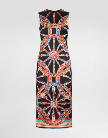 Dolce & Gabbana Carretto-print satin dress Multicolor F6GASTGDDT8