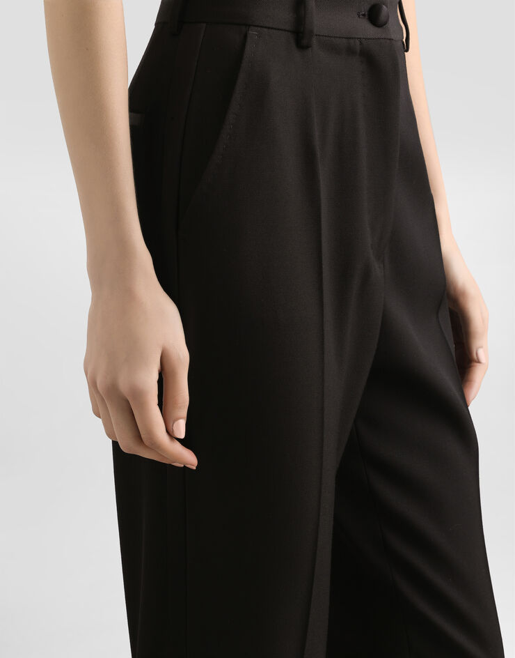 Dolce & Gabbana Tailored woolen tuxedo pants Black FTAM0TGDC5Y