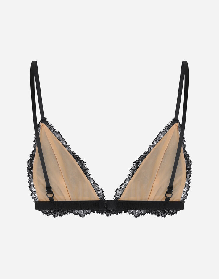 Dolce & Gabbana Chantilly lace triangle bra Black O1B75TONI52