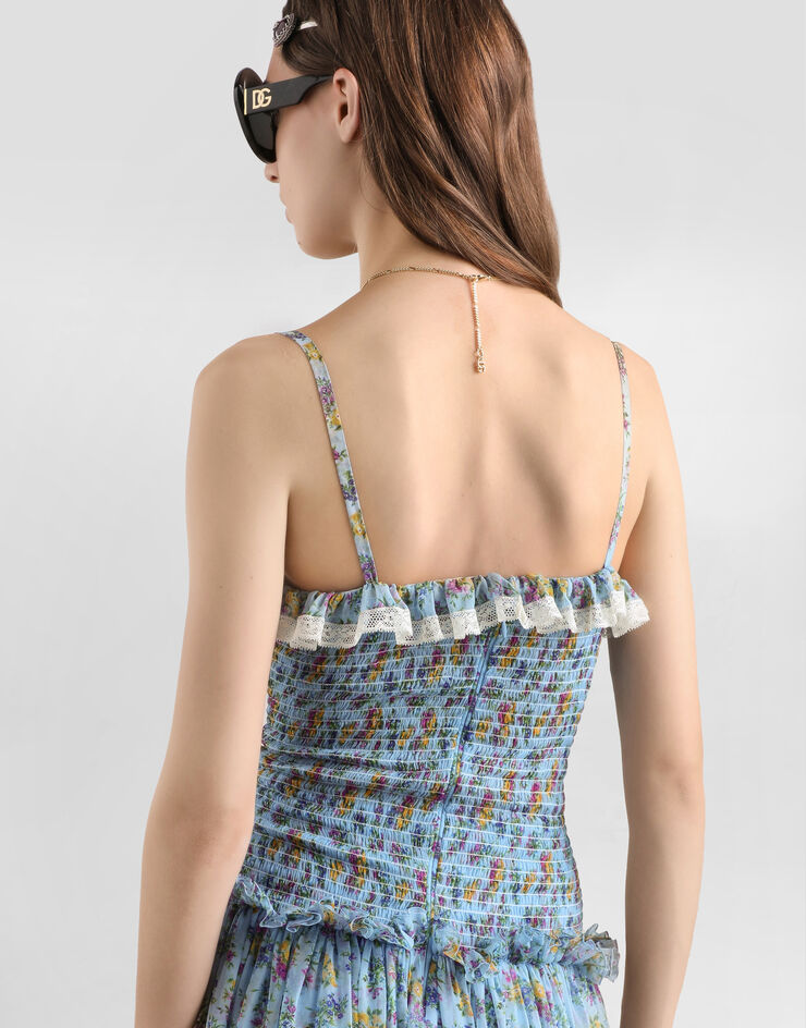 Dolce & Gabbana Abito in chiffon stampa fiorellini Multicolore F612DTIS10C