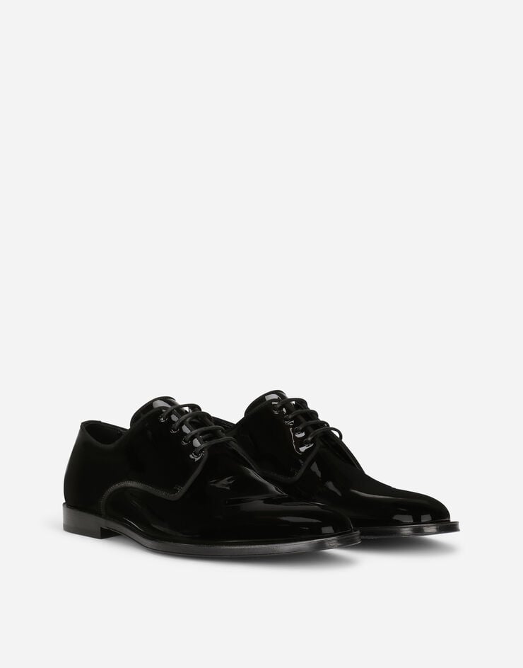 Dolce & Gabbana Glossy patent leather derby shoes Black A10597AX651