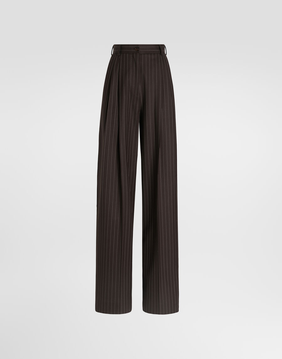 Pinstripe wool trousers