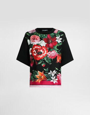 Dolce & Gabbana Short-sleeved t-shirt with foulard Black F8V74ZGDDCG