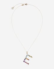 Dolce & Gabbana Rainbow alphabet E pendant in yellow gold with multicolor fine gems Gold WAMR2GWMIXB