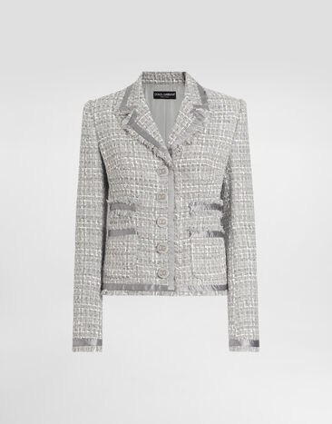 Dolce & Gabbana Short single-breasted lamé bouclé jacket Multicolor F27DITFQOAB