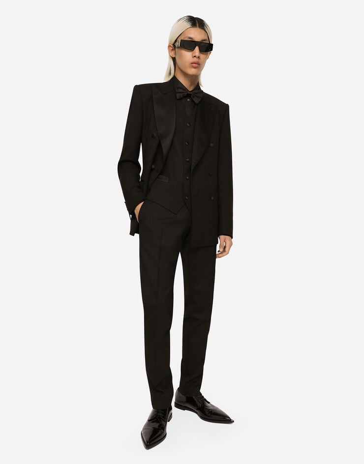Dolce & Gabbana Sicilia 弹力羊毛三件式礼服套装 黑 GKPVMTFUBE7