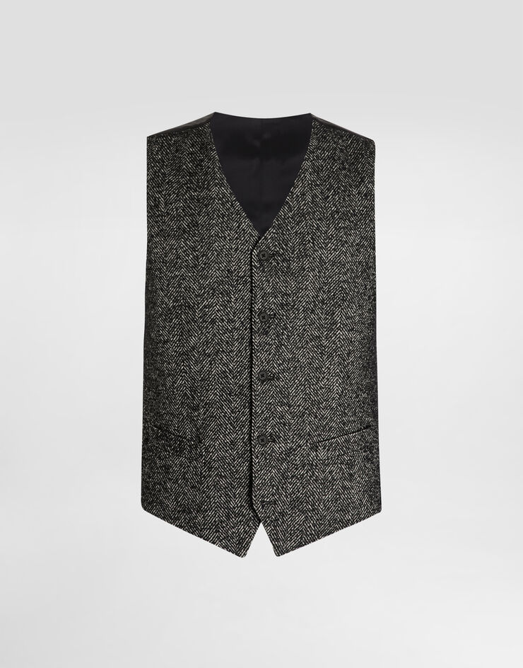 Dolce & Gabbana Wool chevron single-breasted vest Multicolor G7990TFCBAJ