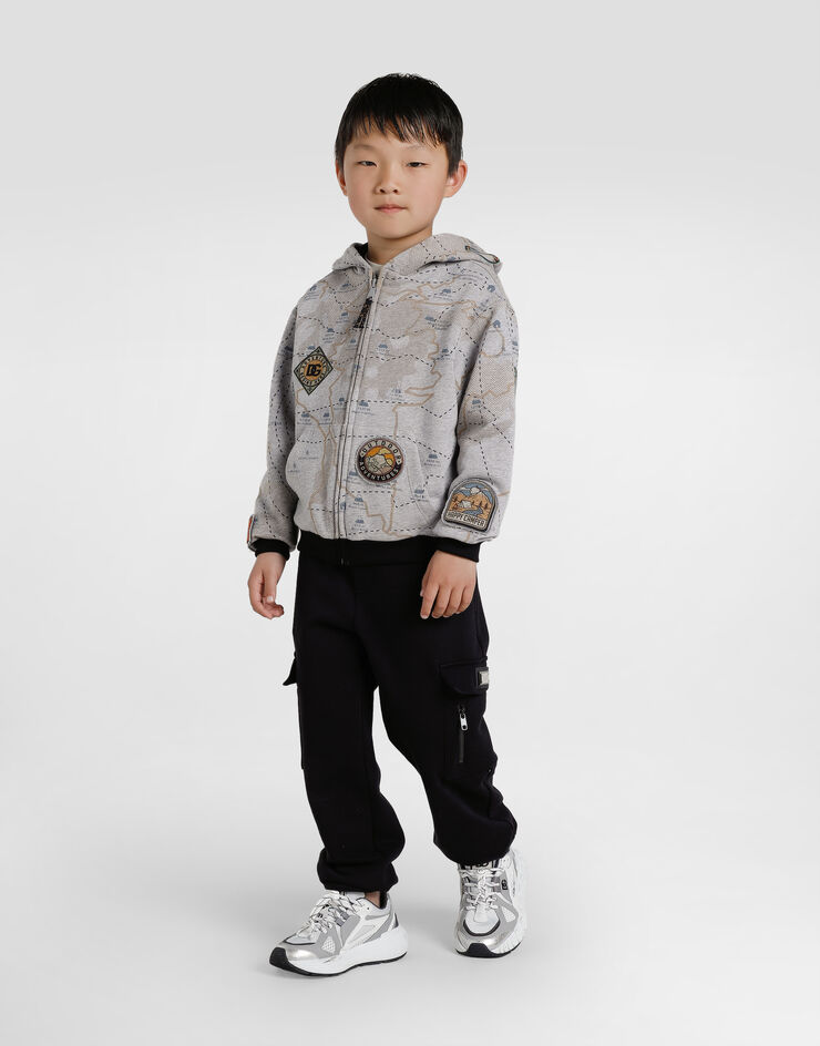 Dolce & Gabbana Map-print melange hoodie Multicolor L4JWKLII7IY