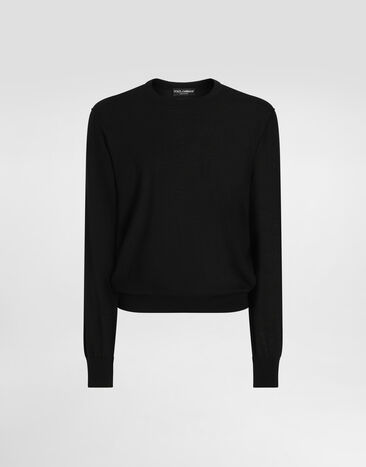 Dolce & Gabbana Jersey de cuello redondo en cachemira Negro GXX02TJBW05