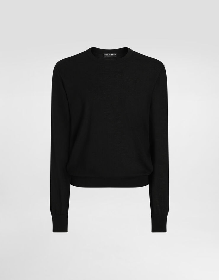 Dolce & Gabbana Jersey de cuello redondo en cachemira Negro GXX02TJBW05