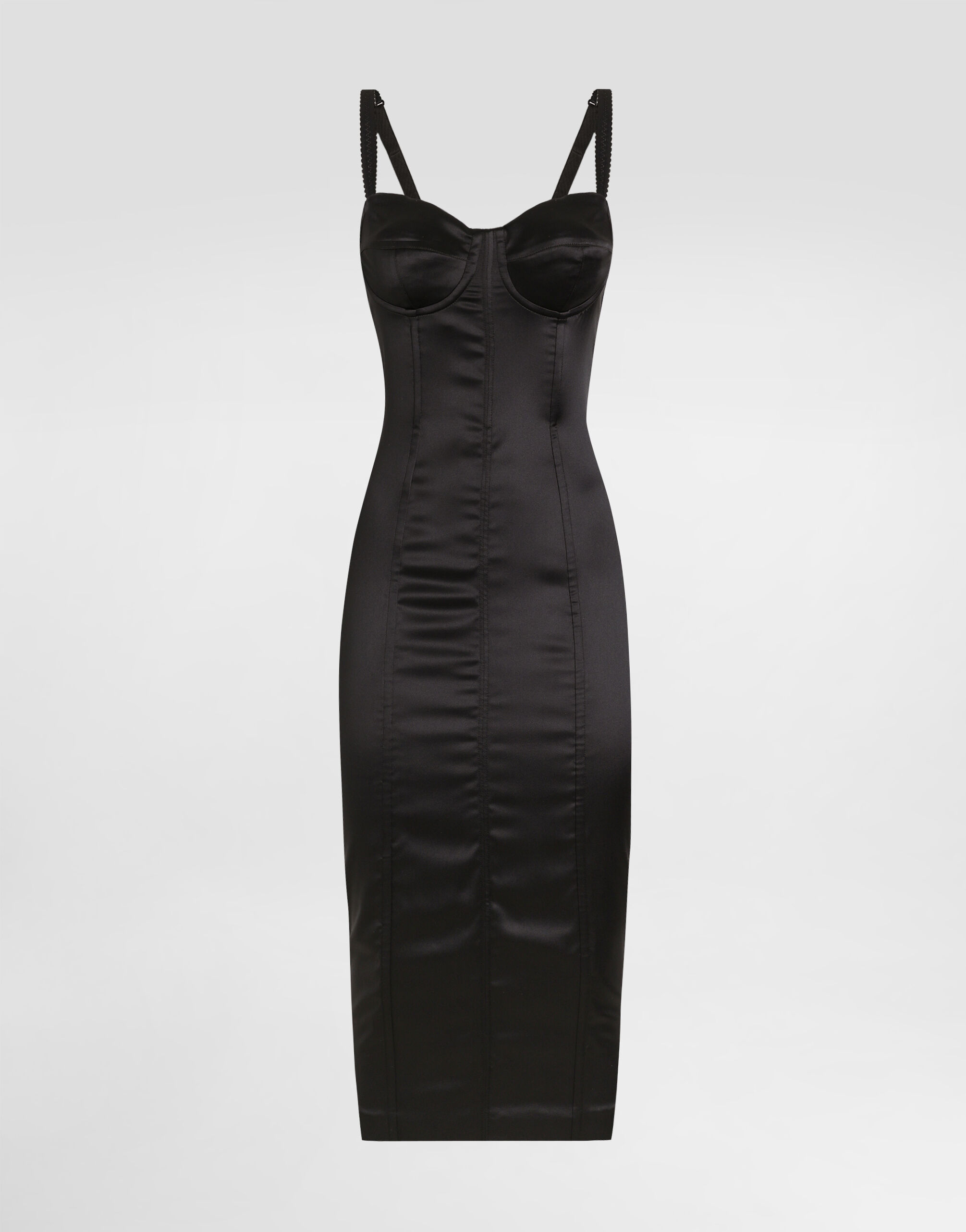 DOLCE＆GABBANA イタリア製 シルクドレス40ブラック Stretch satin dress in Black for Women | Dolce&Gabbana® US