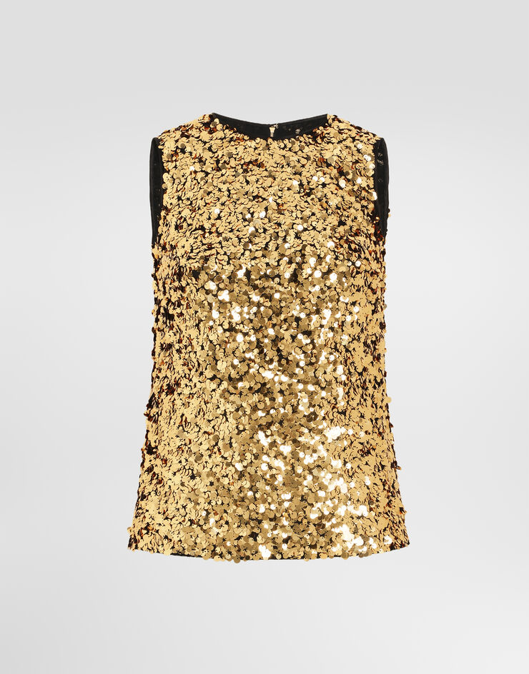 Dolce & Gabbana Sequin top Dolce & Gabbana Sequin top Gold F7BZ1TILME2