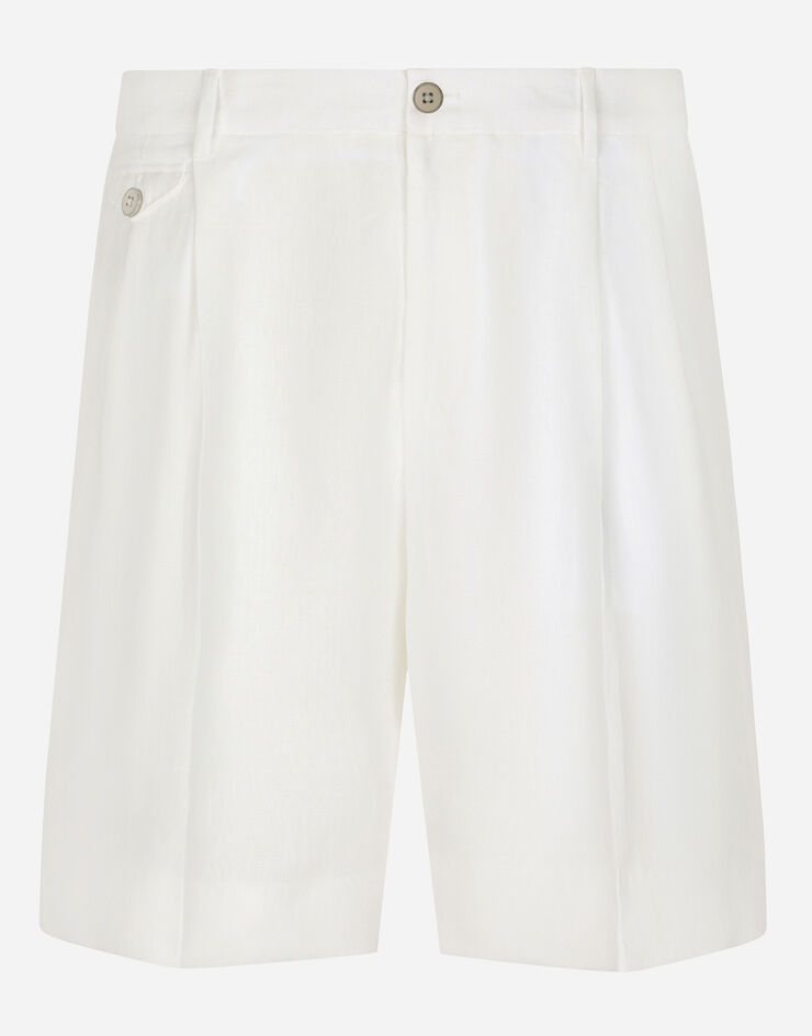 Dolce & Gabbana Bermudas aus Leinen Weiss GW0MATFU4LF