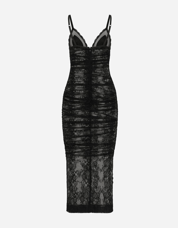 Constance Encaje Y Gasa Sexy Vestido Con Corte Largo Sandía Tallas Grandes