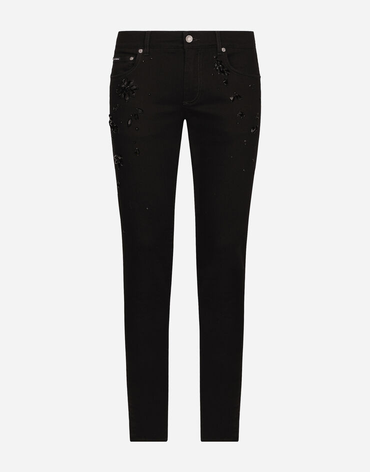 Dolce & Gabbana Stretch skinny jeans with rhinestone embroidery  GY07LZG8KG8