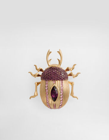 Dolce & Gabbana Beetle-shaped brooch with rhinestones Purple WPR7A1W1111