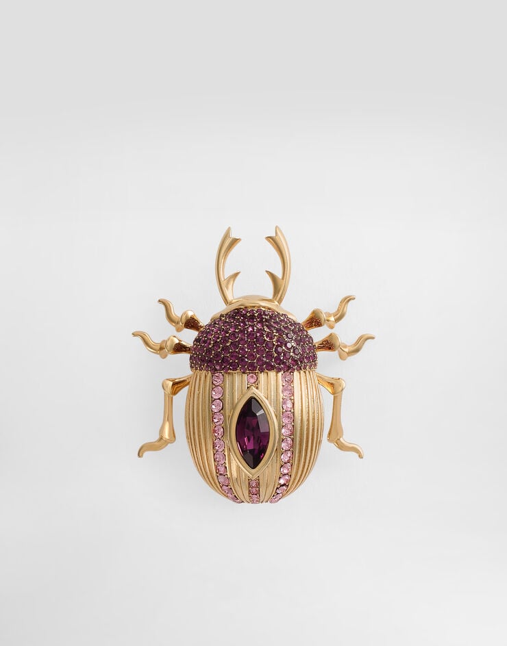 Dolce & Gabbana Beetle-shaped brooch with rhinestones Dolce & Gabbana Beetle-shaped brooch with rhinestones Purple WPR7A1W1111