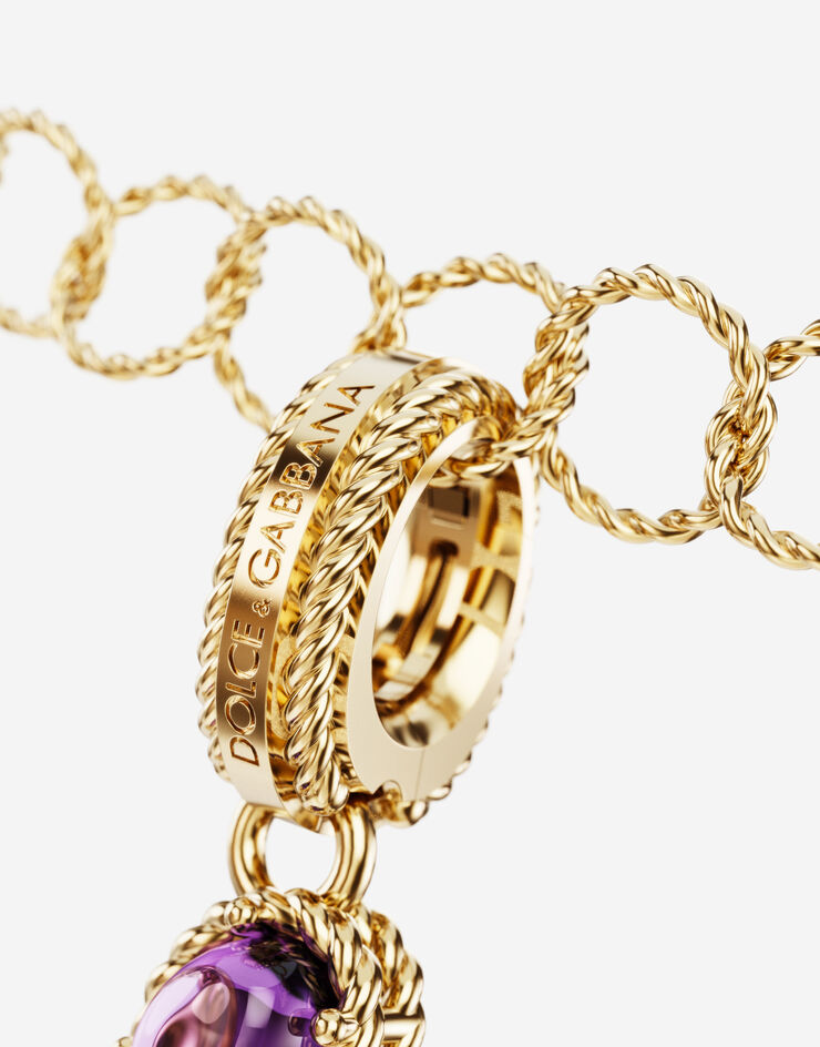 Dolce & Gabbana Charm M Rainbow alphabet aus 18-karätigem Gelbgold mit mehrfarbigen Edelsteinen GOLD WANR1GWMIXM