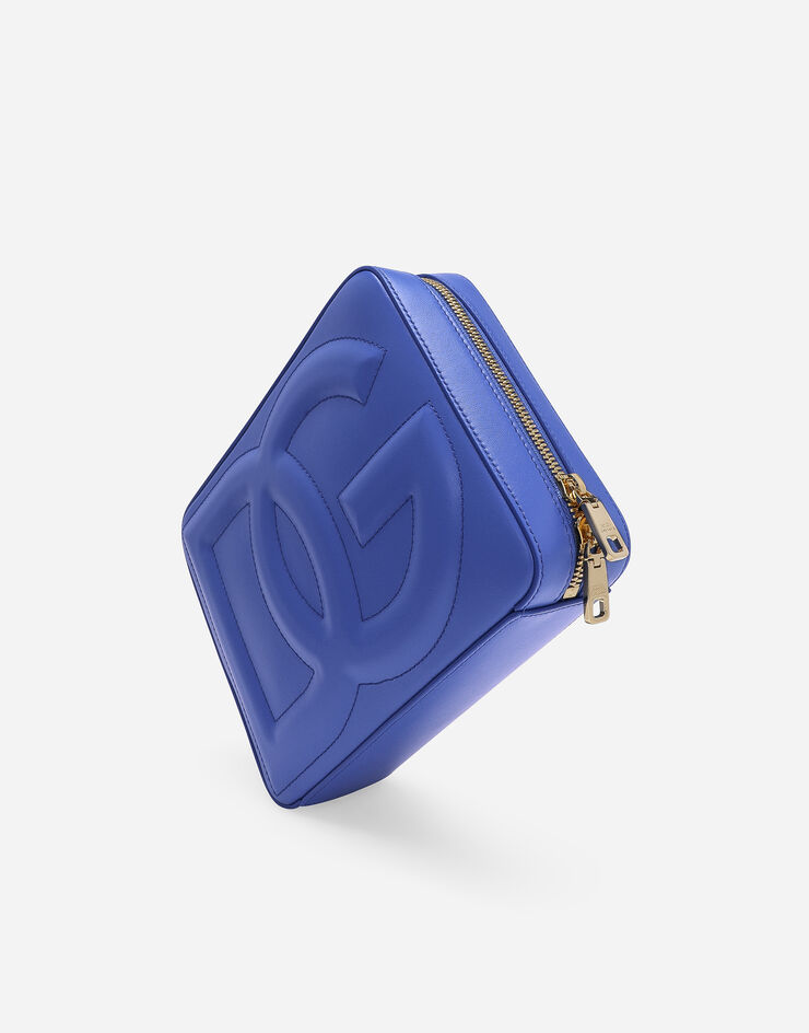 Dolce & Gabbana Mittelgroße Camera Bag DG Logo Bag aus Kalbsleder Blau BB7290AW576