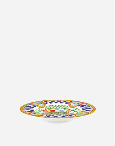 Dolce & Gabbana Set 2 Assiettes Creuses en Porcelaine Fine Multicolore TC0S05TCA07