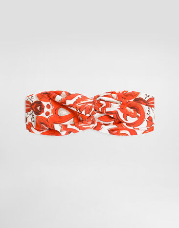 Dolce & Gabbana Majolica-print poplin headband Multicolor LB5H09G7P4N