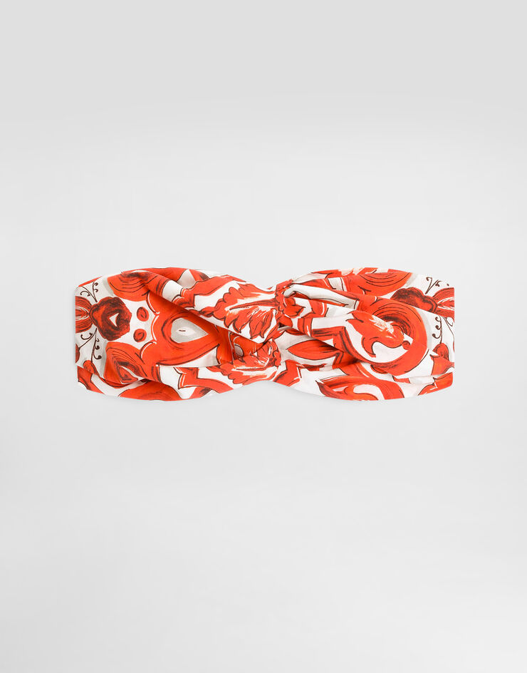 Dolce & Gabbana Majolica-print poplin headband Multicolor LB5H09G7P4N