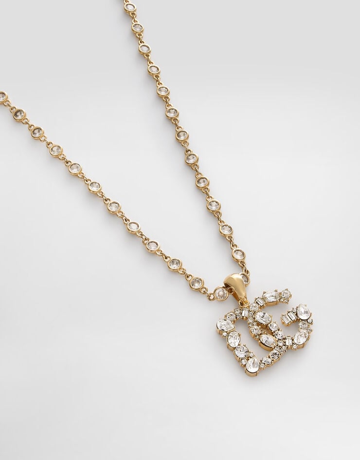 Dolce & Gabbana Halskette mit DG-Strasslogo Dolce & Gabbana Halskette mit DG-Strasslogo Gold WNQ6L6W1111