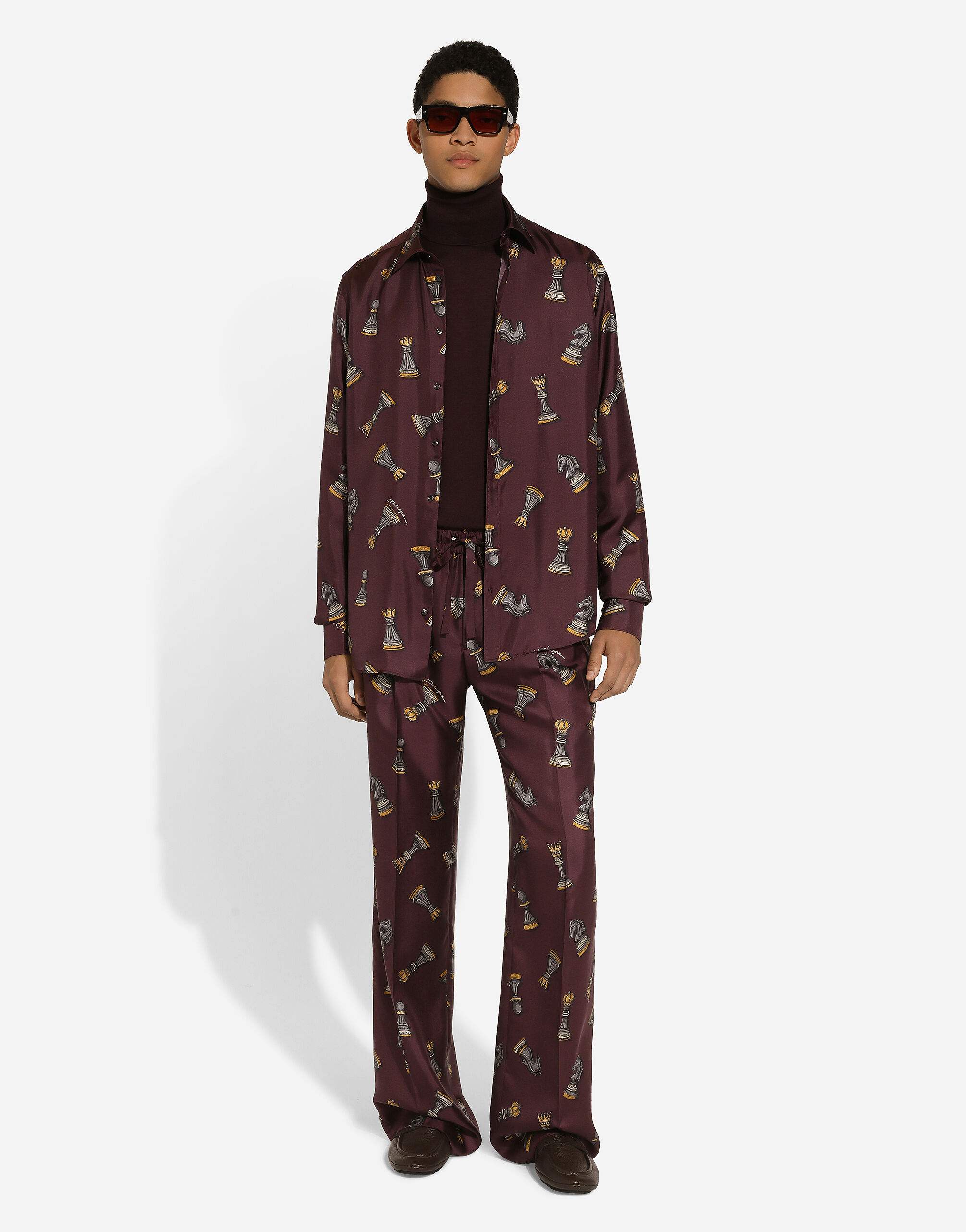 Pantalon de jogging en soie en Imprime pour homme Dolce Gabbana