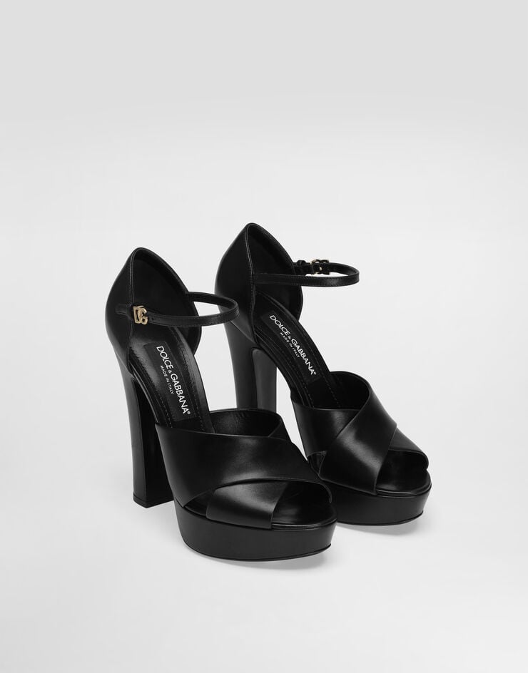 Dolce & Gabbana Platform sandals in polished calfskin Dolce & Gabbana Platform sandals in polished calfskin Black CR1885A5738