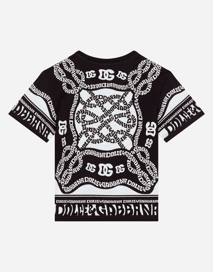 Dolce & Gabbana T-Shirt aus Jersey Print Marina Weiss L4JTEYG7L0C