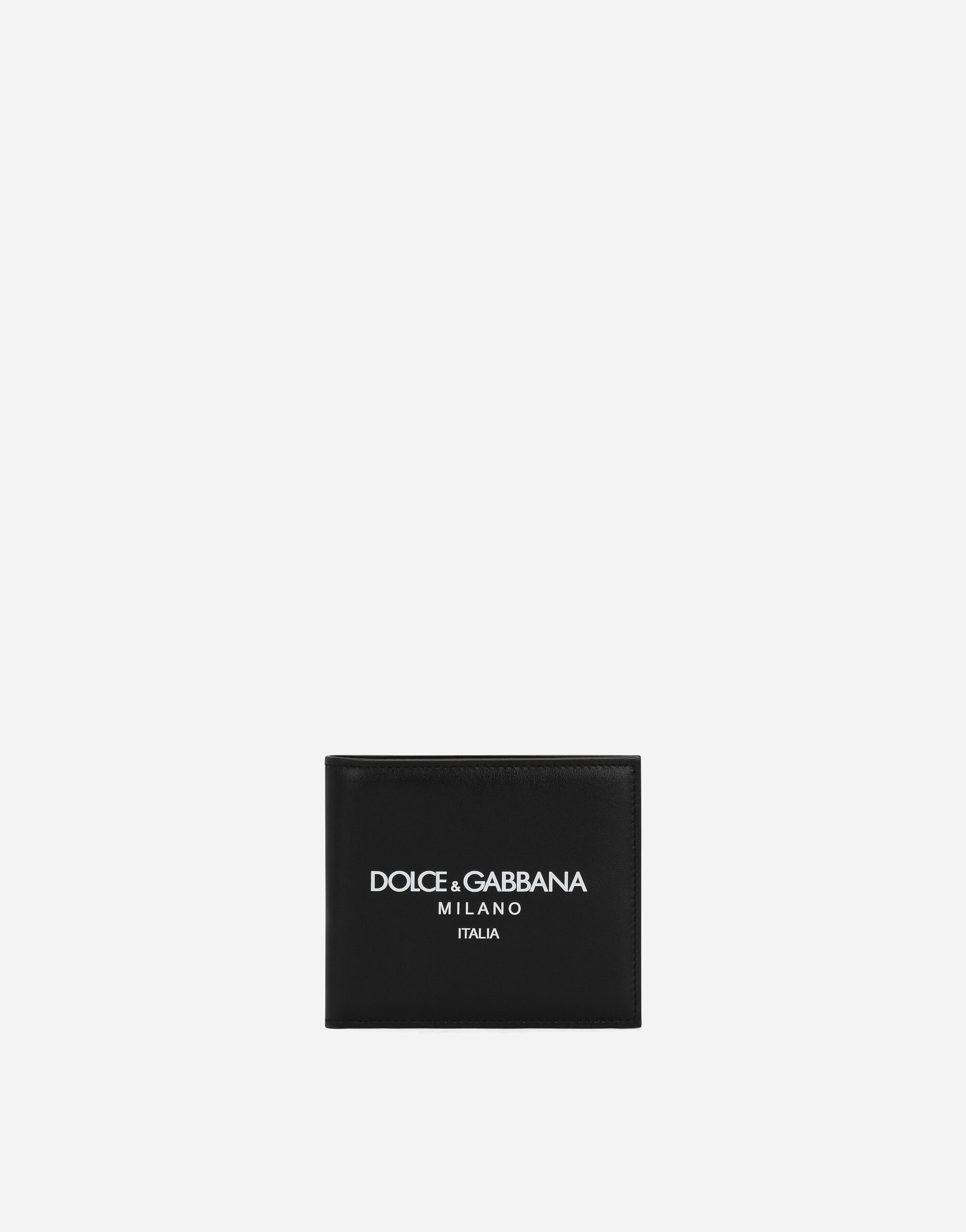 Dolce & Gabbana Calfskin bifold wallet with logo Black GH706ZGH892