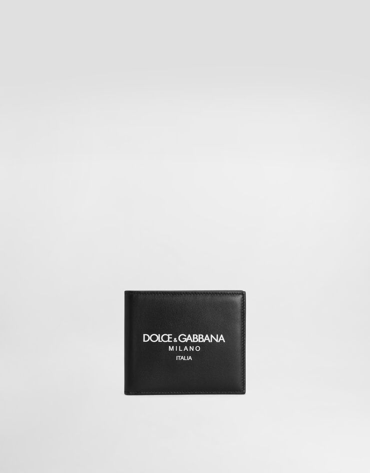 Dolce & Gabbana Cartera plegable en piel de becerro con logotipo Multicolore BP1321AN244