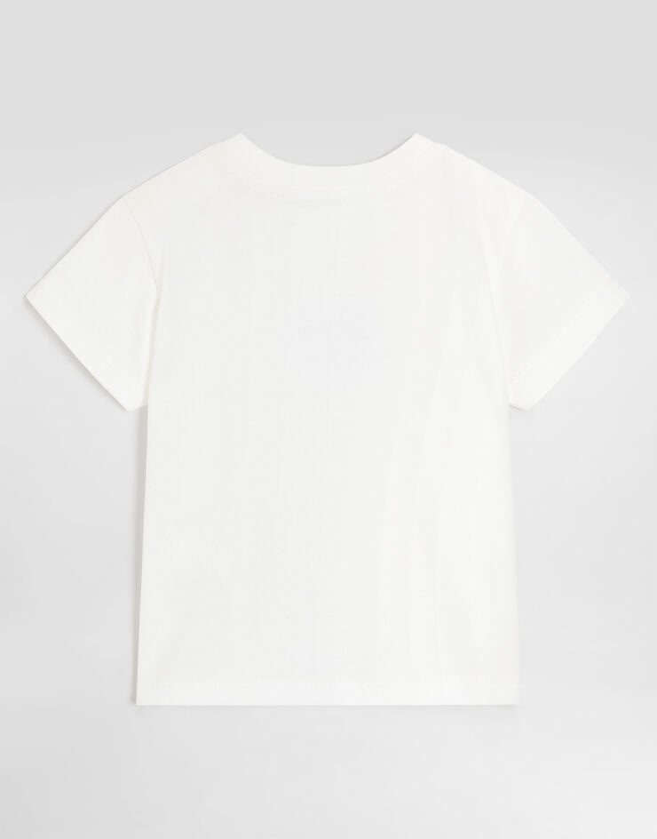 Dolce & Gabbana T-shirt en jersey avec logo en relief Dolce & Gabbana T-shirt en jersey avec logo en relief White L1JTEYG7P4Z