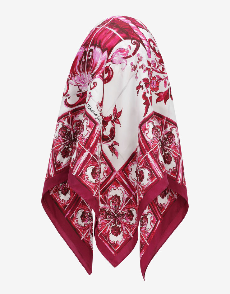 Dolce&Gabbana Baseball cap with Majolica-print scarf Multicolor FH640AGDBTU