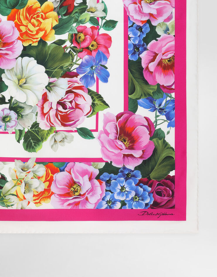 Dolce & Gabbana Tuch aus Seidentwill Blumenprint 90 x 90 Drucken FN090RGDCWD