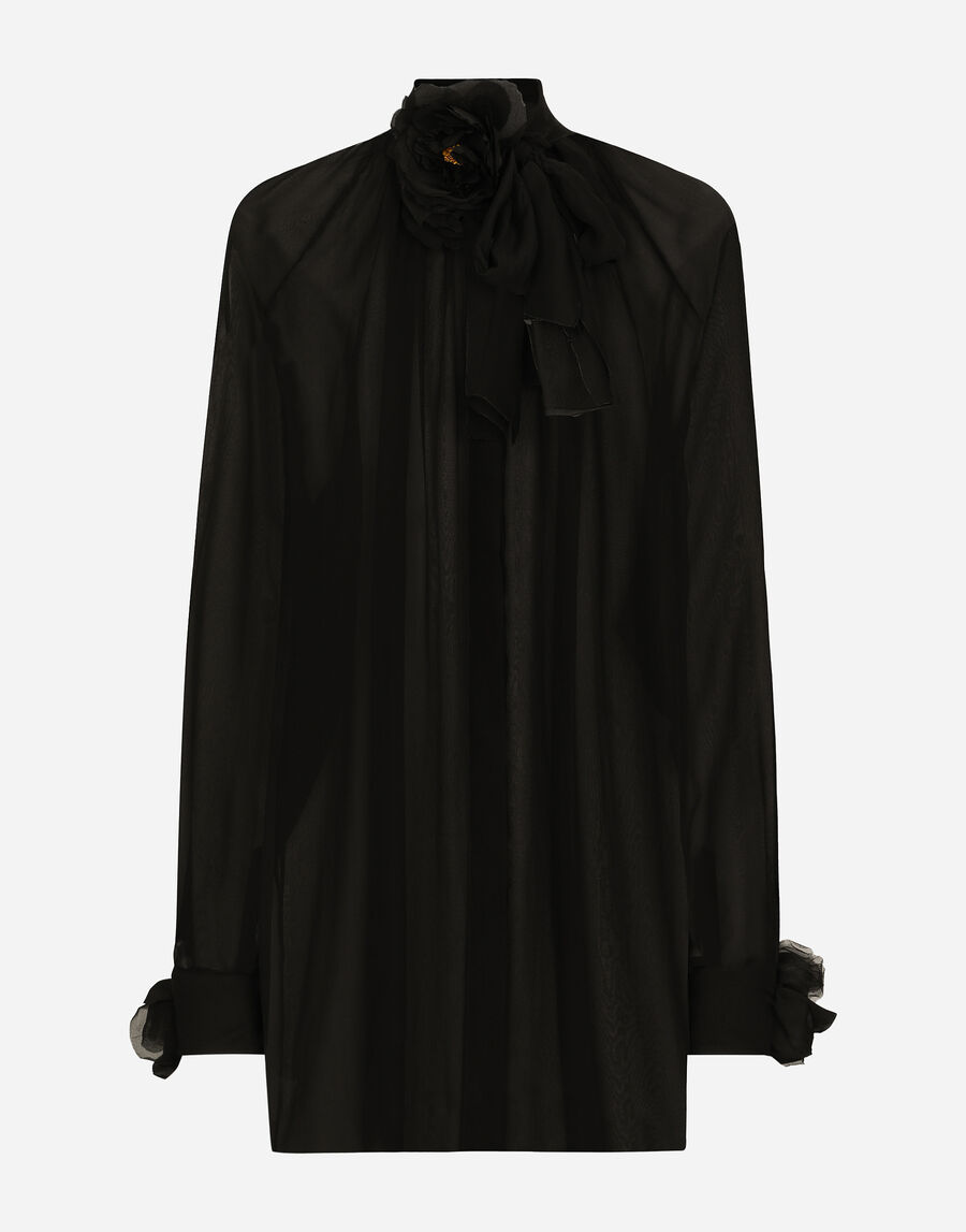 Chiffon pussy-bow shirt
