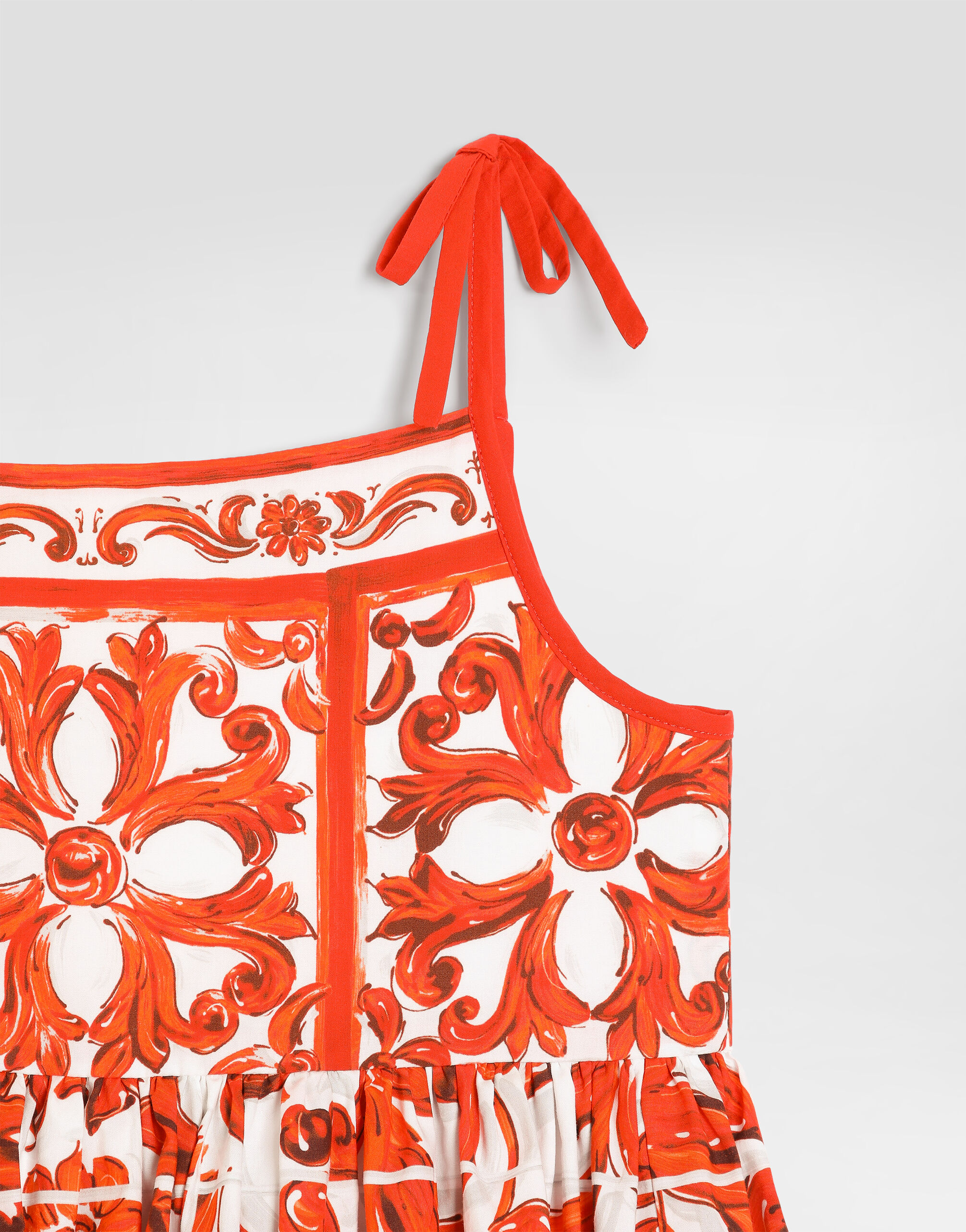 Multicolorのガールズ Majolica-print poplin dress | Dolce&Gabbana®