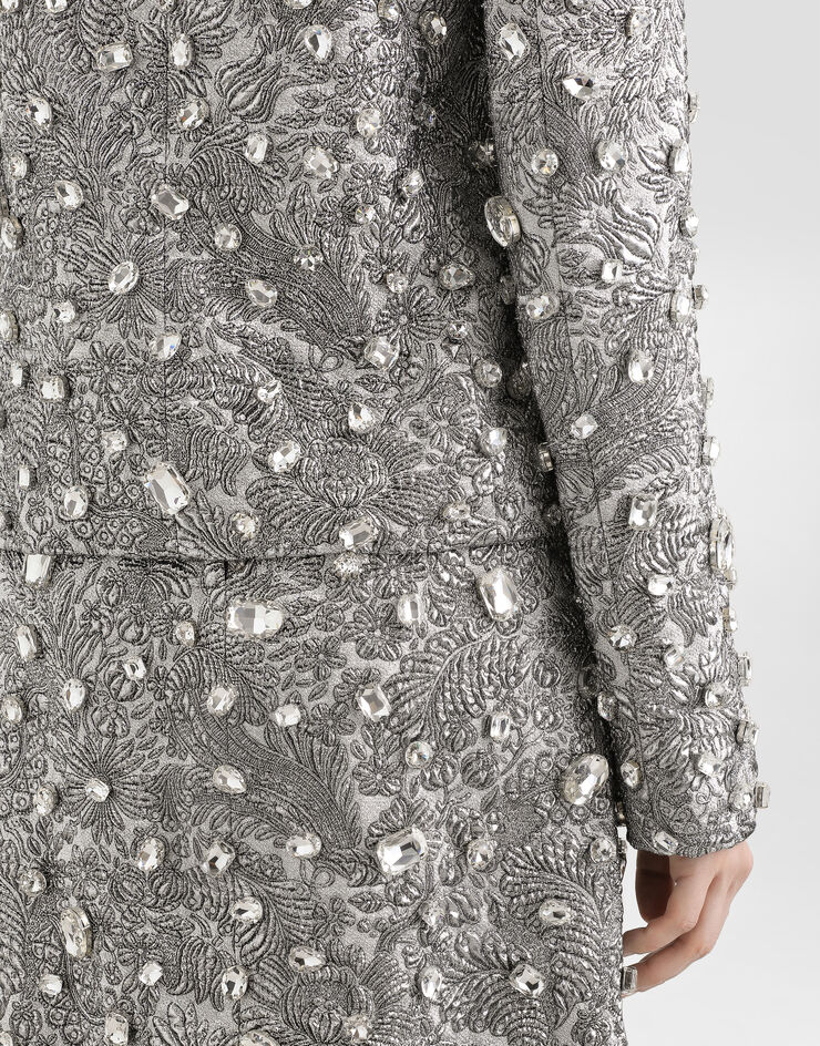 Dolce & Gabbana Single-breasted embroidered jacket with stones Multicolor F29UEZGDDG9