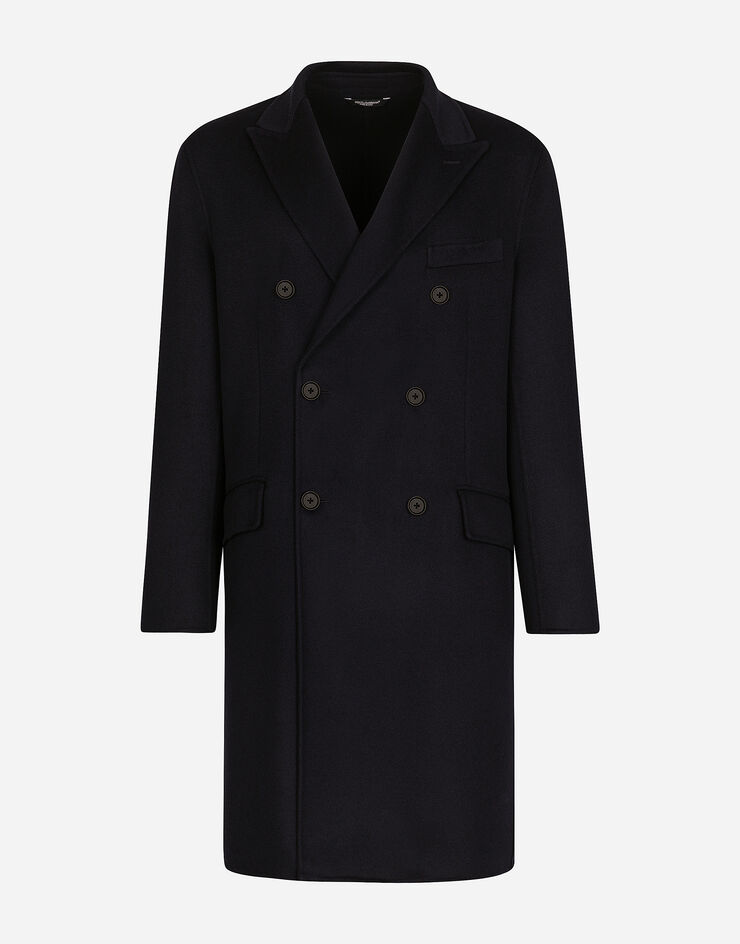 Dolce & Gabbana Double-breasted double cashmere coat Blu G007XTFU2MA