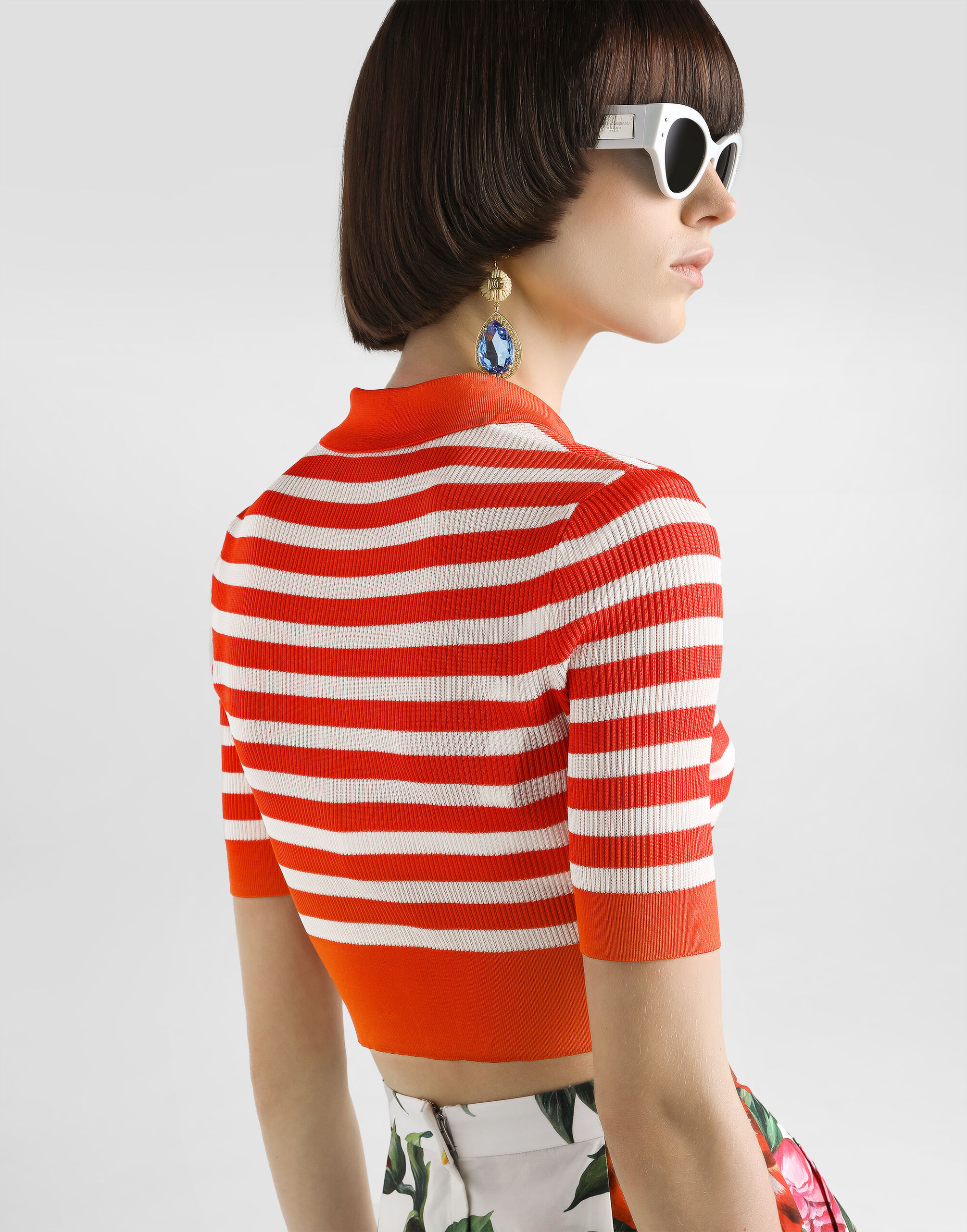 Dolce.ページ マルチカラーのウィメンズ ビスコース ポロシャツ | Dolce&Gabbana®