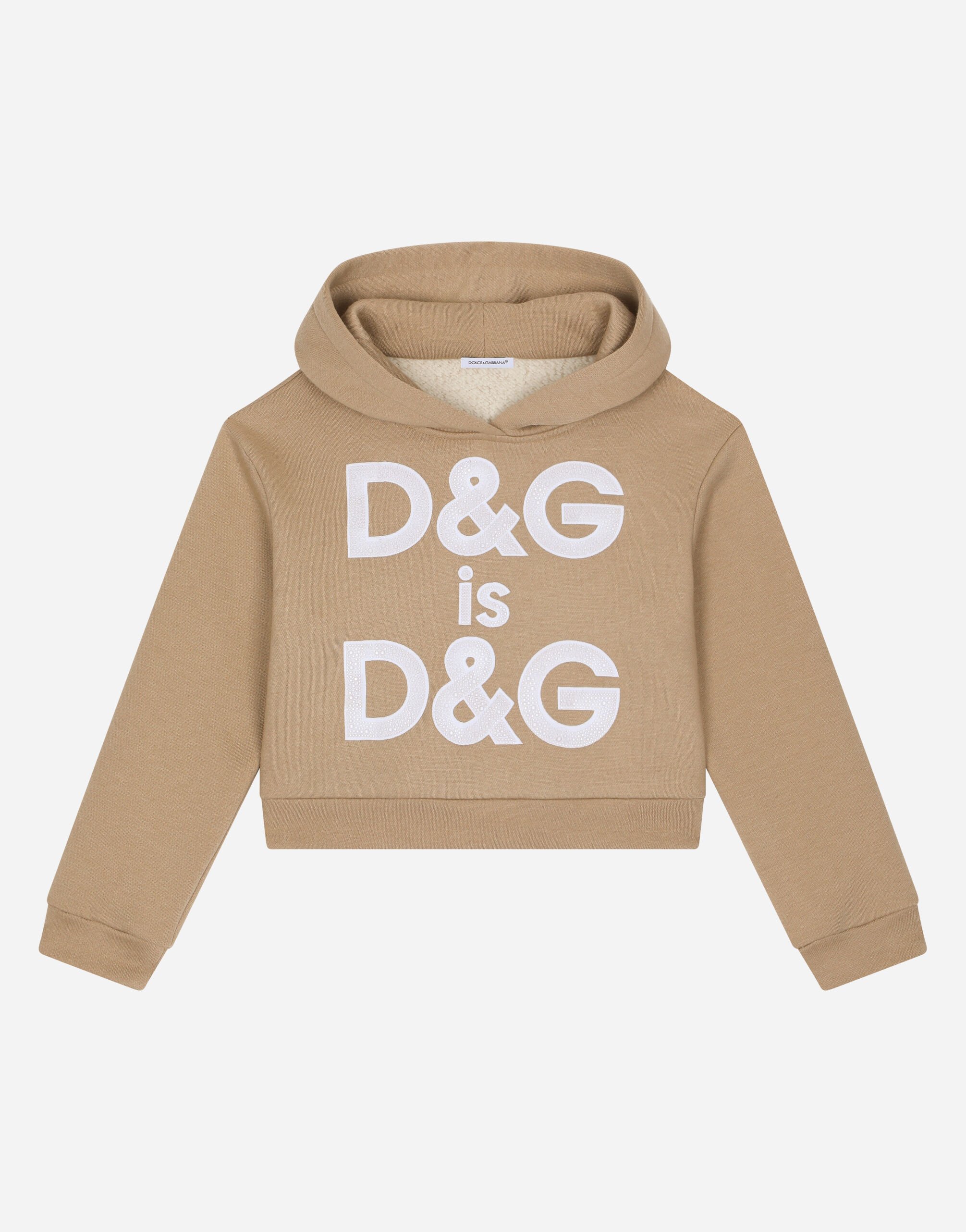 Dolce & Gabbana Hoodie with logo embroidery Rosa L5JWABG7L2I