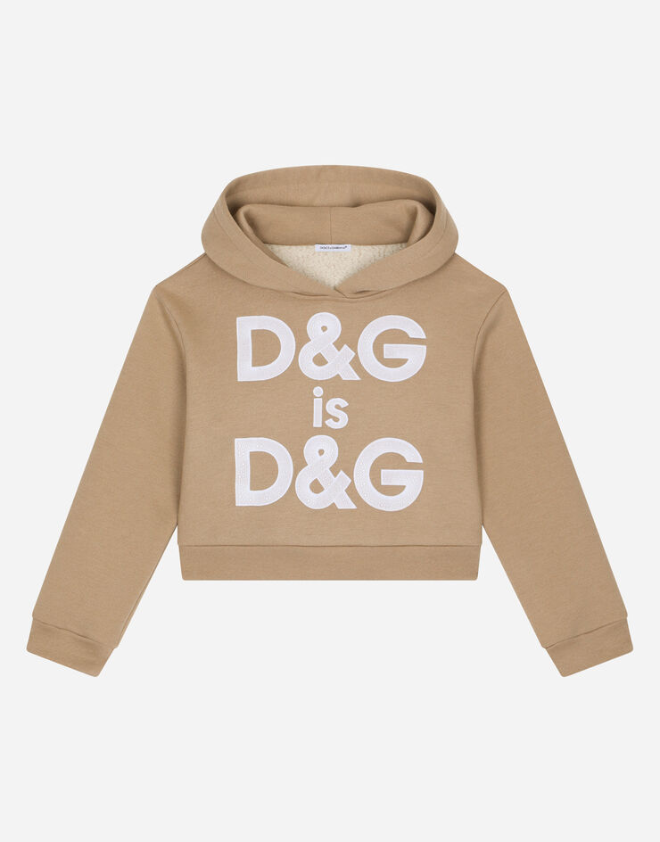 Dolce&Gabbana Hoodie with logo embroidery Pale Pink L5JW9PG7KD3