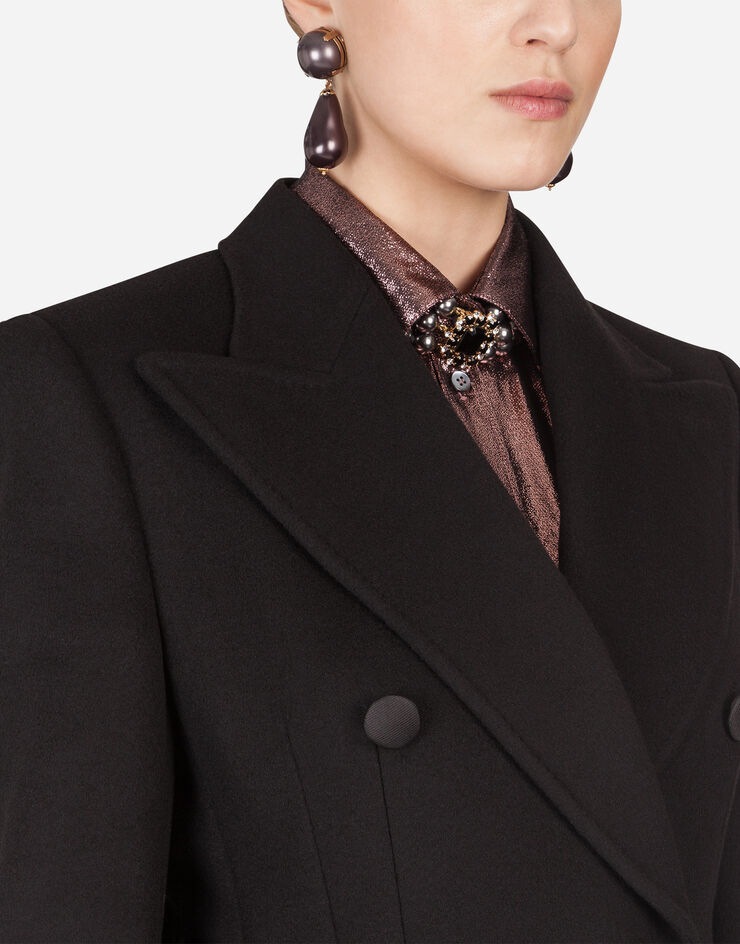 Dolce & Gabbana Double-breasted woolen cloth belted coat 黑色 F0Y52TFU2H5