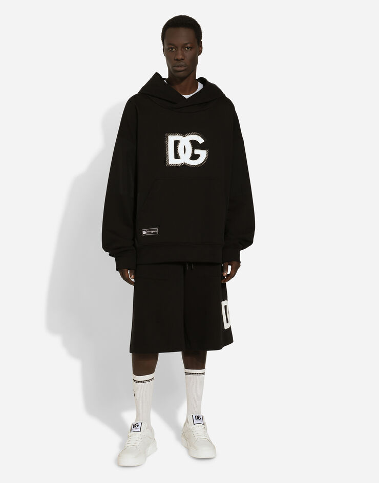 Dolce & Gabbana Jogging shorts with DG logo Black GP058ZG7L3P
