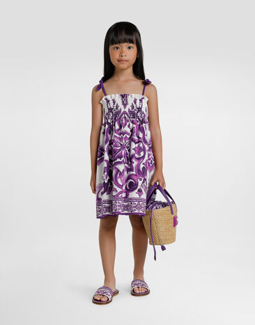 Dolce & Gabbana Majolica-print sleeveless poplin dress Multicolor L54DE0HH5EN