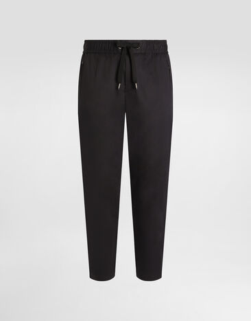 Dolce & Gabbana Jogginghose Baumwollstretch mit Plakette Blau GVZAETFUFJR