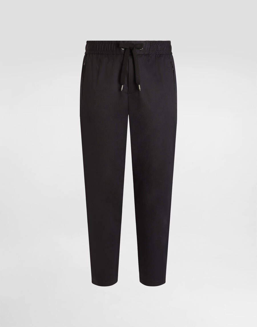 Stretch cotton jogging pants with tag