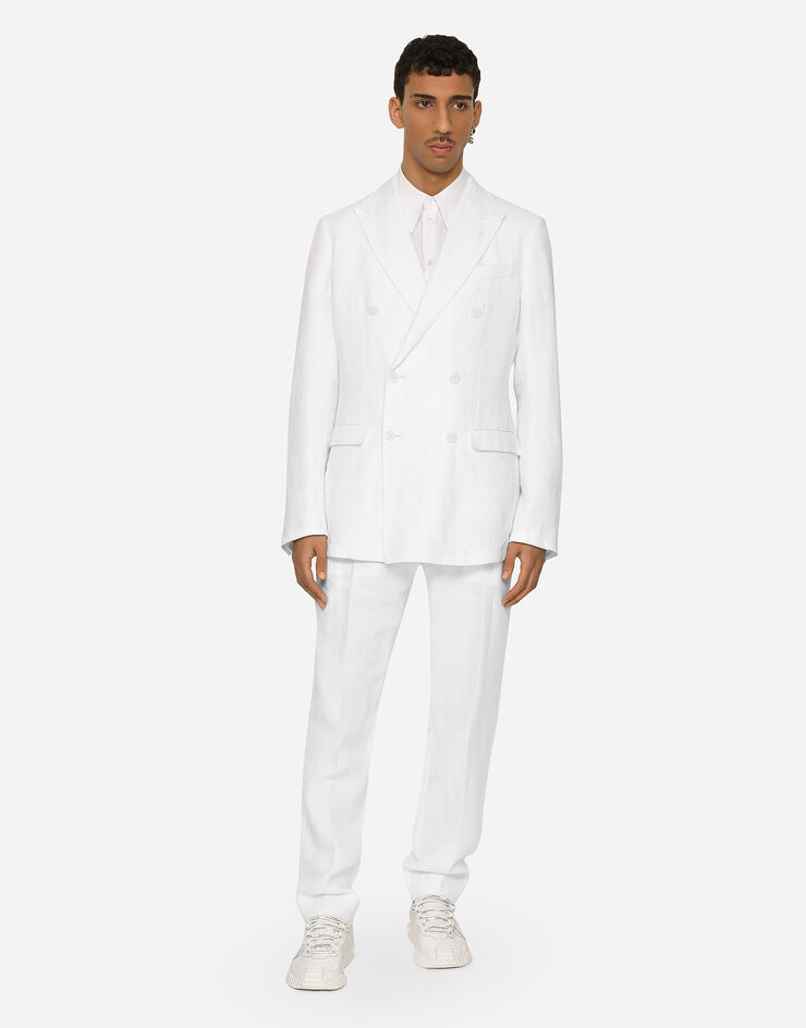 Dolce & Gabbana سروال كتان أبيض GV4EETFU4DV