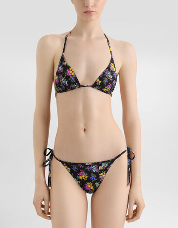 Dolce & Gabbana بكيني مثلثي بطبعة زهور صغيرة Multicolor O8A02JON0DQ